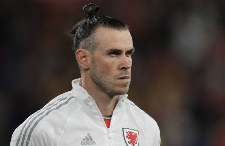 Wales' Gareth Bale during the UEFA Nations League soccer match between Wales and Poland at the Cardiff City Stadium in Cardiff, Wales, Sunday, Sept. 25, 2022 . (AP Photo/Frank Augstein)