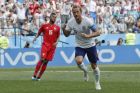 England's Harry Kane celebrates after he scored his side's second goal during the group G match between England and Panama at the 2018 soccer World Cup at the Nizhny Novgorod Stadium in Nizhny Novgorod , Russia, Sunday, June 24, 2018. (AP Photo/Antonio Calanni)