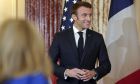 French President Emmanuel Macron attends a luncheon Thursday, Dec. 1, 2022, at the State Department in Washington. (AP Photo/Jacquelyn Martin)