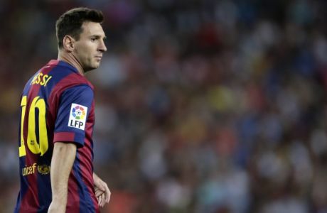 Lionel Messi of FC Barcelona during the Joan Gamper Trophy match between FC Barcelona and Leon F.C. at Camp Nou on august 18, 2014 in Barcelona, Spain(Photo by VI Images via Getty Images)