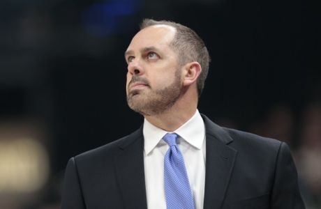 Orlando Magic head coach Frank Vogel in action during the first half of an NBA basketball game in Indianapolis, Saturday, Jan. 27, 2018. (AP Photo/AJ Mast)