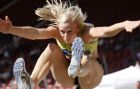 Germany's Bianca Kappler competes in the Women's Long Jump during the IAAF World Athletics Final at the Gottlieb Daimler stadium in Stuttgart, Germany, on Saturday, Sept. 22, 2007. (AP Photo/Thomas Kienzle)