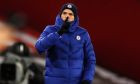 Chelsea's head coach Thomas Tuchel reacts during the English Premier League soccer match between Sheffield United and Chelsea at Bramall Lane stadium in Sheffield, England, Sunday, Feb. 7, 2021. (Lee Smith/ Pool via AP)