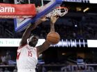 Houston Rockets' Clint Capela (15) dunks the ball against the Orlando Magic during the first half of an NBA basketball game, Sunday, Jan. 13, 2019, in Orlando, Fla. (AP Photo/John Raoux)
