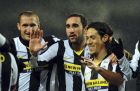 Juventus midfielder Mauro Camoranesi, third from right, celebrates after scoring with teammates from left, Giorgio Chiellini, Cristian Molinaro, Claudio Marchisio and Brazilian forward Amauri during a Serie A soccer match between Juventus and Reggina, in Turin's Olympic stadium, northern, Italy, Saturday, Nov. 29, 2008.  (AP Photo/Massimo Pinca)