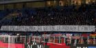 AC Milan fans display a banner during the Italian Cup soccer match between AC Milan and Hellas Verona, at the Milan San Siro stadium, Italy, Wednesday, Dec. 13, 2017. (AP Photo/Antonio Calanni)
