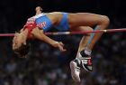 In this Aug. 29, 2015, file photo, Croatia's Blanka Vlasic clears the bar in the women's high jump final at the World Athletics Championships at the Bird's Nest stadium in Beijing. (AP Photo/Andy Wong, File)
