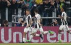 Juventus's Paulo Dybala, left, celebrates after scoring his side's first goal during a Champions League, quarterfinal, first-leg soccer match between Juventus and Barcelona, at the Juventus Stadium in Turin, Italy, Tuesday, April 11, 2017. (AP Photo/Antonio Calanni)