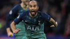 Tottenham's Lucas Moura celebrates after scoring his side's third goal during the Champions League semifinal second leg soccer match between Ajax and Tottenham Hotspur at the Johan Cruyff ArenA in Amsterdam, Netherlands, Wednesday, May 8, 2019. (AP Photo/Peter Dejong)