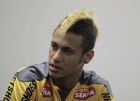 Santos' soccer player Neymar, of Brazil, gestures during an interview in Santos, Brazil, Saturday Oct. 15, 2011. (AP Photo/Nelson Antoine)