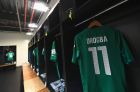 BRASILIA, BRAZIL - JUNE 19:  The shirt worn by Didier Drogba of Cote D'Ivoire hangs in the dressing room prior to the 2014 FIFA World Cup Brazil Group C match between Colombia and Cote D'Ivoire at Estadio Nacional on June 19, 2014 in Brasilia, Brazil.  (Photo by Dennis Grombkowski - FIFA/FIFA via Getty Images)