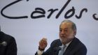 Mexican billionaire Carlos Slim gives a press conference in Mexico City, Monday, April 16, 2018. Slim says he would be concerned if leftist presidential candidate Andres Manuel Lopez Obrador wins the July 1 presidential election and cancels the new Mexico City airport project. (AP Photo/Eduardo Verdugo)