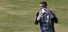 Argentina's Franco Armani trains with his team in Buenos Aires, Argentina, Sunday, May 27, 2018. Argentina will face Haiti on May 29 in an international friendly soccer match ahead of the FIFA Russia World Cup. (AP Photo/Natacha Pisarenko)