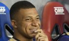 France's Kylian Mbappe looks out from the bench before the UEFA Nations League soccer match between Croatia and France at the Poljud stadium, in Split, Croatia, Monday, June 6, 2022. (AP Photo/Darko Bandic)