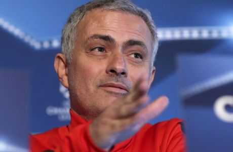 Manchester United manager Jose Mourinho  speaks during the press conference at the team's training complex in Manchester, England  Monday Dec. 4, 2017. United will play CSKA Moscow in a Champions League soccer match in Manchester on Tuesday. (Martin Rickett/PA via AP)