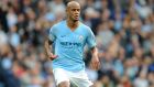 Manchester City's Vincent Kompany during the English Premier League soccer match between Manchester City and Burnley at Etihad stadium in Manchester, England, Saturday, Oct. 20, 2018. (AP Photo/Rui Vieira)