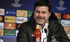 PSG's head coach Mauricio Pochettino attends a media conference at the Parc des Princes Stadium in Paris, France, Monday, Feb. 14, 2022. Paris Saint Germain will play its Champions League round of 16, first leg, soccer match against Real Madrid on Tuesday. (AP Photo/Francois Mori)