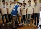 Ο Πρωθυπουργός Αλέξης Τίπρας δέχθηκε σήμερα στο Μέγαρο Μαξίμου την Εθνική Ομάδα νέων ανδρών μπάσκετ,προκειμένου να τους συγχαρεί για την κατάκτηση του κυπέλλου στο Ευρωπαϊκό Πρωτάθλημα μπασκετ,Τρίτη 25 Ιουλίου 2017 (EUROKINISSI/ΤΑΤΙΑΝΑ ΜΠΟΛΑΡΗ)