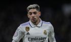 Real Madrid's Federico Valverde during the Spanish Copa del Rey semi final, first leg soccer match between Real Madrid and Barcelona at Santiago Bernabeu stadium in Madrid, Spain, Thursday, March 2, 2023. (AP Photo/Bernat Armangue)