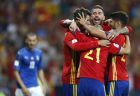 Spain's Alvaro Morata, left, celebrates with team mates scoring his side's 3rd goal during the World Cup Group G qualifying soccer match between Spain and Italy at the Santiago Bernabeu stadium in Madrid, Spain, Saturday, Sept. 2, 2017. (AP Photo/Francisco Seco)