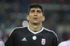 Iran's Alireza Safar Beiranvand prior to a friendly soccer match between Turkey and Iran, in Istanbul, Monday, May 28, 2018. (AP Photo)