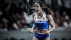 Η Κατερίνα Στεφανίδη πανηγυρίζει την επιτυχημένη προσπάθεια στα 4,85μ. που της χάρισε το χάλκινο μετάλλιο στο Παγκόσμιο Πρωτάθλημα Στίβου της Ντόχα (29/09/2019)