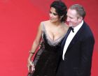 Actress Salma Hayek, left, and her husband François-Henri Pinault arrive for the screening of Madagascar 3: Europe's Most Wanted, at the 65th international film festival, in Cannes, southern France, Friday, May 18, 2012. (AP Photo/Loic Venance, Pool)