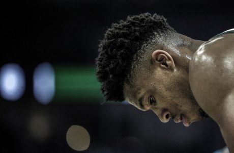 Milwaukee Bucks' Giannis Antetokounmpo during the first half of an NBA basketball game against the Charlotte Hornets Saturday, March 9, 2019, in Milwaukee