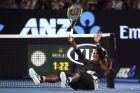 United States' Serena Williams celebrates after defeating her sister Venus in the women's singles final at the Australian Open tennis championships in Melbourne, Australia, Saturday, Jan. 28, 2017. (Jack Thomas/Pool Photo via AP)