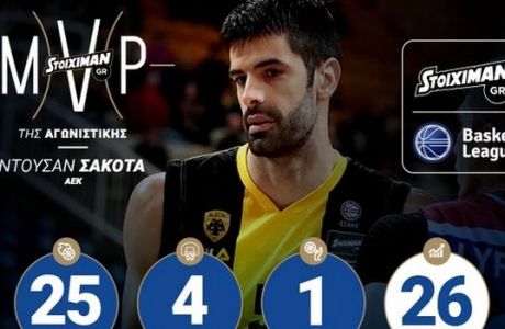 Σάκοτα και Μιλουτίνοβιτς οι Stoiximan.gr MVP της 17ης αγωνιστικής