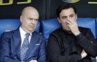 AC Milan coach Vincenzo Montella, right, sits on the bench by team's managing director Marco Fassone, prior to a Serie A soccer match between Lazio and AC Milan, at the Rome Olympic stadium, Sunday, Sept. 10, 2017. (AP Photo/Alessandra Tarantino)