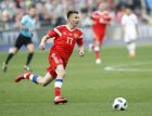 Russia's Aleksandr Golovin during a friendly soccer match between Russia and Turkey at the VEB Arena stadium in Moscow, Russia, Tuesday, June 5, 2018. (AP Photo/Pavel Golovkin)