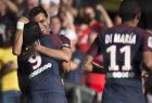 PSG's Edinson Cavani, background, Javier Pastore, and Angel Di Maria celebrate after scoring against Amiens during the French League One soccer match between Paris Saint Germain and Amiens at the Parc des Princes stadium in Paris, France, Saturday, Aug. 5, 2017. (AP Photo/Kamil Zihnioglu)