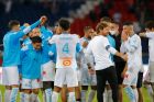 Ο προπονητής της Μαρσέιγ, Αντρέ Βίλας Μπόας, πανηγυρίζει με τους παίκτες του τη νίκη επί της Παρί για τη Ligue 1 2029-2021 στο 'Παρκ ντε Πρενς', Παρίσι | Κυριακή 13 Σεπτεμβρίου 2020