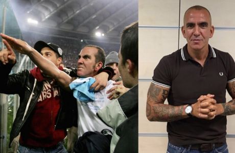 ROME, ITALY:  (FILES) Picture dated 06 January 2005  of Lazio's forward Paolo Di Canio gesturing towards Lazio fans at the end of Lazio vs AS Roma Serie A football match at Rome's Olympic stadium. Di Canio is to face a disciplinary hearing over his fascist salute allegedly made by the veteran striker in last month's Rome derby, the Italian football federation (FIGC) said 24 January 2005.  AFP PHOTO/Paolo COCCO  (Photo credit should read PAOLO COCCO/AFP/Getty Images)
