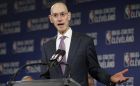 NBA Commissioner Adam Silver announces that the Cleveland Cavaliers will host the 2022 NBA All Star game, Thursday, Nov. 1, 2018, in Cleveland. The 71st NBA All-Star game will take place at Quicken Loans Arena. The Cavaliers previously hosted the NBA All-Star game in 1997, when the NBA celebrated its 50th anniversary, and in 1981. (AP Photo/Tony Dejak)