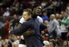 Louisville's Montrezl Harrell celebrates as he hugs Louisville head coach Rick Pitino late in the second half of an NCAA college basketball tournament game against Northern Iowa in the Round of 32, Sunday, March 22, 2015, in Seattle. Louisville beat Northern Iowa 66-53. (AP Photo/Ted S. Warren)