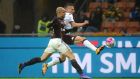 Milan's Alex (L) and Torino's Ciro Immobile in action during the Italian Serie A soccer match AC Milan vs Torino FC at Giuseppe Meazza stadium in Milan, Italy, 27 February 2016.
ANSA/DANIELE MASCOLO