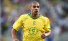 Brazil's Adriano jogs during the Confederations Cup group B soccer match between Brazil and Japan in Cologne, Germany, Wednesday, June 22, 2005. (AP Photo/Michael Sohn)