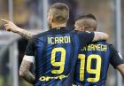 Inter Milan's Ever Banega, right, celebrates with his teammate Mauro Icardi after scoring during the Serie A soccer match between Inter Milan and Atalanta at the San Siro stadium in Milan, Italy, Sunday, March 12, 2017. (AP Photo/Antonio Calanni)