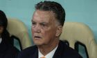 head coach Louis van Gaal of the Netherlands looks on prior the start of the World Cup quarterfinal soccer match between the Netherlands and Argentina, at the Lusail Stadium in Lusail, Qatar, Friday, Dec. 9, 2022. (AP Photo/Jorge Saenz)