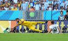 RIO DE JANEIRO, BRAZIL - JULY 13: Sergio Romero of Argentina makes a save during the 2014 FIFA World Cup Brazil Final match between Germany and Argentina at Maracana on July 13, 2014 in Rio de Janeiro, Brazil.  (Photo by Alex Livesey - FIFA/FIFA via Getty Images)