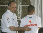 Ron Dennis, left, talks with McLaren Mercedes Formula One driver Lewis Hamilton of Britain before the start of practice at the Canadian Grand Prix, Saturday June 9, 2007 in Montreal. The F1 Canadian Grand Prix auto race is Sunday, June 10 at the track. (AP Photo/ (AP Photo/Darron Cummings)