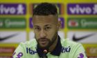 Brazil's Neymar attends a press conference before a training session, in Belém, Brazil, Thursday, Sept. 7, 2023. Brazil and Bolivia will compete on Sept. 8 in a South American World Cup qualifiers match. (AP Photo/Bruna Prado)