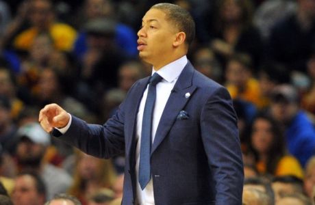 Jan 23, 2016; Cleveland, OH, USA; Cleveland Cavaliers head coach Tyronn Lue looks on from the sideline against the Chicago Bulls during the first quarter at Quicken Loans Arena. Mandatory Credit: Ken Blaze-USA TODAY Sports