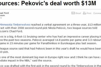 “Έκλεισε” στην Μινεσότα ο Πέκοβιτς