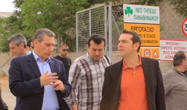 Επίσκεψη Τσίπρα στο εργοτάξιο του γηπέδου