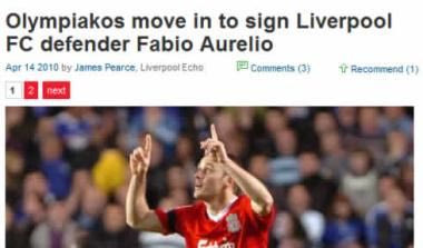 Η “Liverpoolecho” στέλνει τον Φάμπιο Αουρέλιο στον Ολυμπιακό (vid)