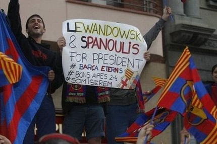 Σύνθημα σε πλακάτ για την Μπαρτσελόνα ο Σπανούλης