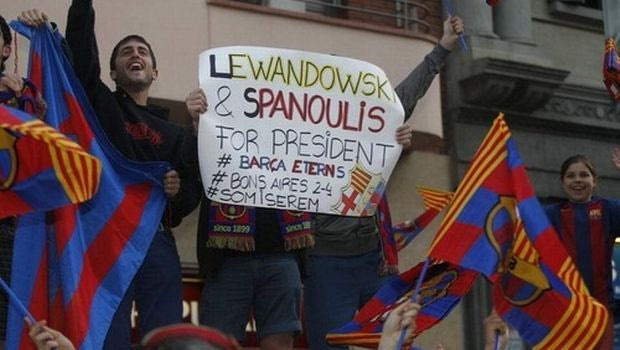 Σύνθημα σε πλακάτ για την Μπαρτσελόνα ο Σπανούλης